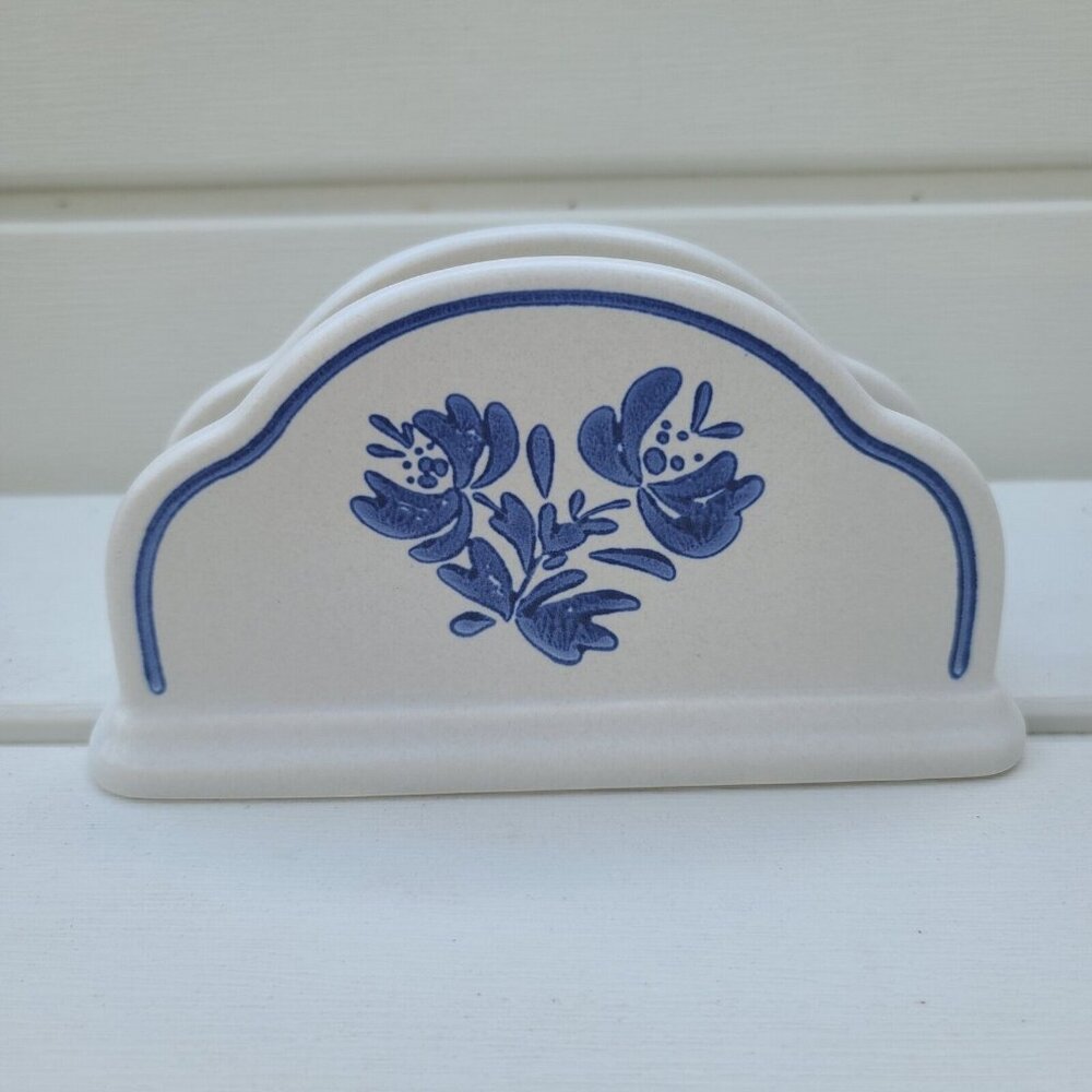 Pfaltzgraff Yorktowne Napkin Holder Vintage Stoneware Made In USA